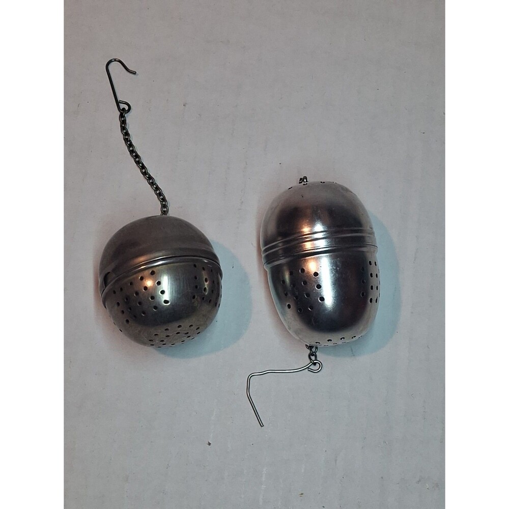 Set Of 2 Vintage Aluminum Tea Infusers